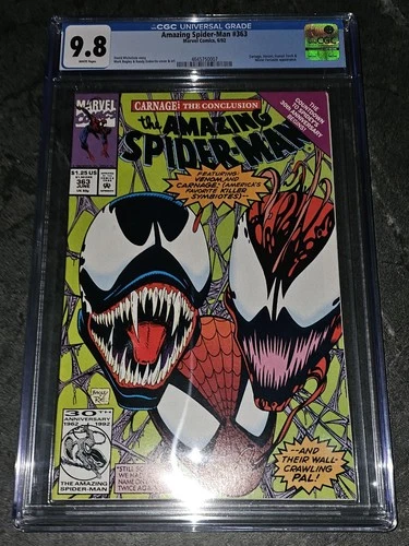 Amazing Spider-Man #363 (Marvel, 1992) CGC 9.8 WP Carnage vs Venom Iconic Cover