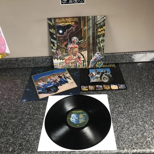 LP VINYL IRON MAIDEN ALBUM SOMEWHERE IN TIME EMC 3512 UK 1ST DMM PRESS EX+/EX