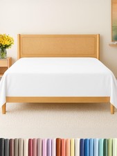 Queen Size Flat Sheet - Hotel Quality Top Flat Bed Sheet Only - Ultra-Soft Co...
