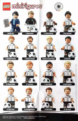 LEGO 71014 DFB German Soccer Team   Complete Set of 16 Minifigures | Opened Bags