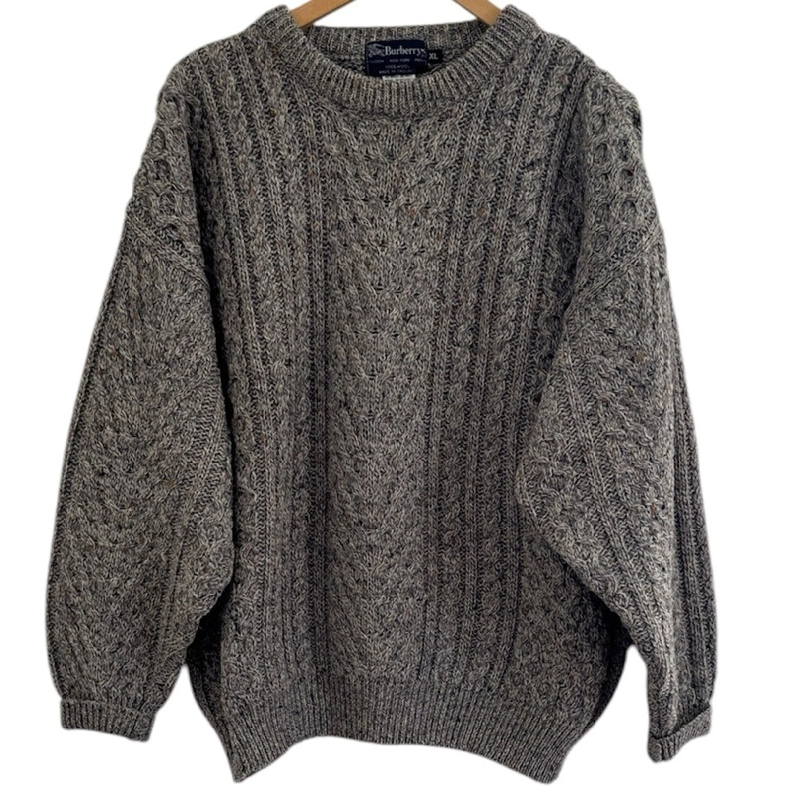 Vintage Burberrys 100% Wool Cable-Knit Fisherman Sweater Size XL Unisex
Opens in a new window or tab