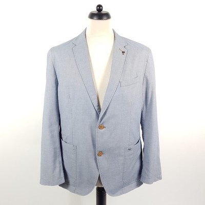 Camel Active Jacket Coat Mens Size 25 Blue Cotton Stretch Pattern Summer Jacket