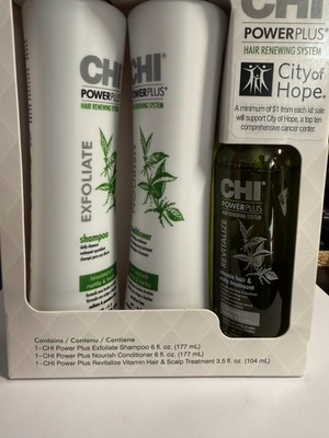 #ad CHI Powerplus Hair Renewing System Shampoo Conditioner and Scalp Treatment $18.59