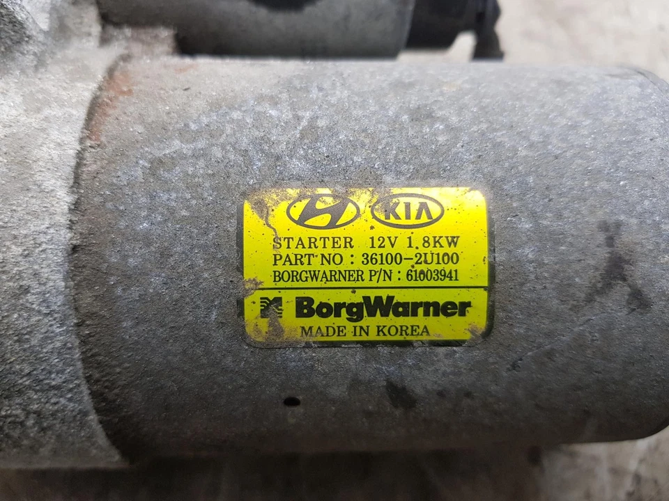Hyundai I40 Starter Motor 1.6 Diesel 6 Speed Manual 2020 D4FE-6H 36100-2U100 - Image 2 of 4