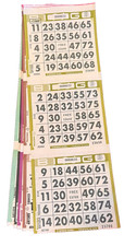 Bingo Paper Game Cards 3on-V 6up Book of 100- 600 Sheets-6 Different Colors