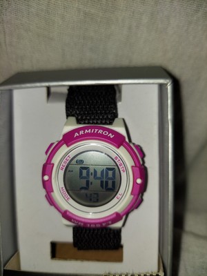Armitron Pro Sport 45/7131 Digital Watch Magenta Round Dial  display picture 2