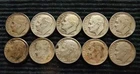 Lot of 10, 90% Silver, Roosevelt Dimes -  1964 and earlier.