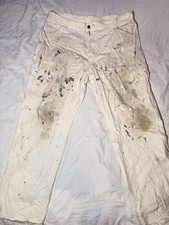 Dickies Painter Pants Mens 38 x 32 White Carpenter Stained Distressed Vintage