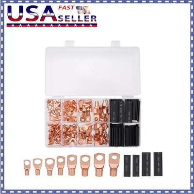 280PCS Car Copper Lug Ring Terminals Cable Electrical Wire Crimp Connectors Kit