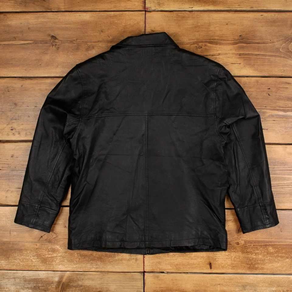 Chaqueta de cuero vintage KC Collections M años 90 negra Foto 2 de 4