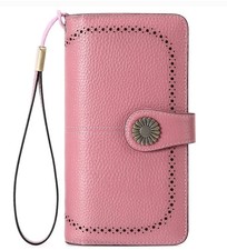 Billetera de Cuero con Bloqueo RFID para Mujer Cartera Tarjetero Monedero Moda