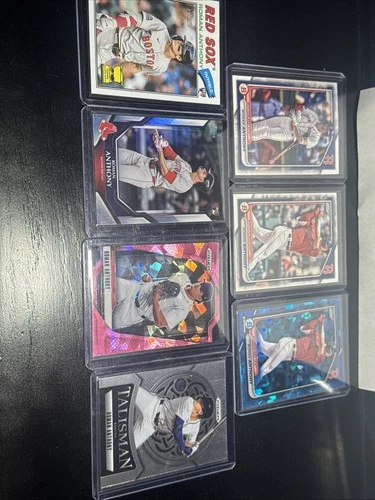 Lot of (7) Roman Anthony Cards. Bowman/Prizm/Topps Red Sox ROOKIE