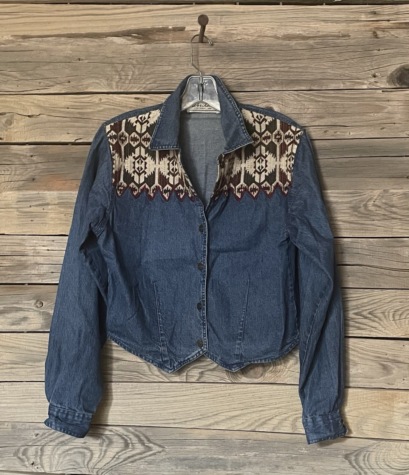 VINTAGE Adobe Rose Denim/Tapestry   Jacket - image 1