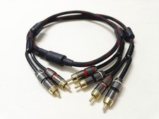 2 Male to 4 Male RCA Adapter HIFI Gold Plated RCA Splitter Audio Extension cable