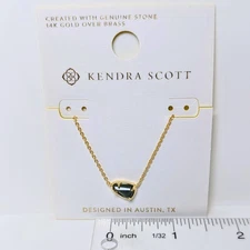 Kendra Scott Faye Gold 16" Necklace Forest Green Quartz