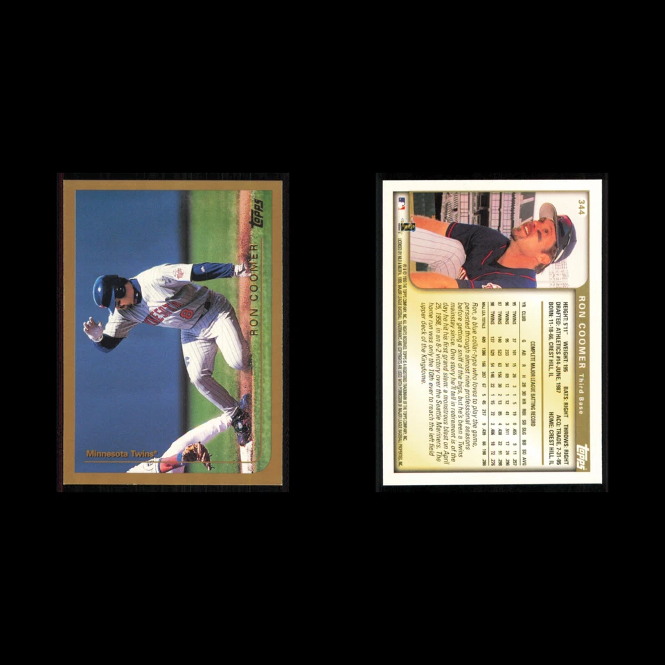 Ron Coomer #344 1999 Topps Minnesota Twins Baseball Card MLB NM - Image 3 of 3