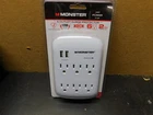 New Sealed MONSTER -=- Just Power It Up -=- 6 Outlet Surge Protector w/ 2 USB
