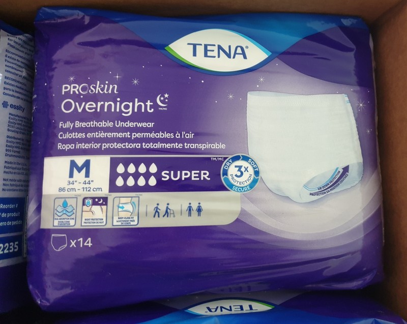 Tena Proskin Overnight Super Absorbancy Underwear, Medium, 4x14 Briefs
