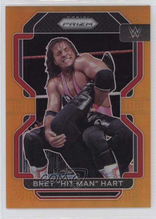 2022 Panini Prizm WWE Orange Prizm 28/99 Bret Hart Bret Hit Man Hart #198 5m2