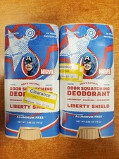 2 Pk: Dr. Squatch Marvel Captain America LIBERTY SHIELD Deodorant (8456)