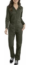 Dickies Jumpsuit Coveralls Womens Long Sleeve Olive Green Pockets Size Large