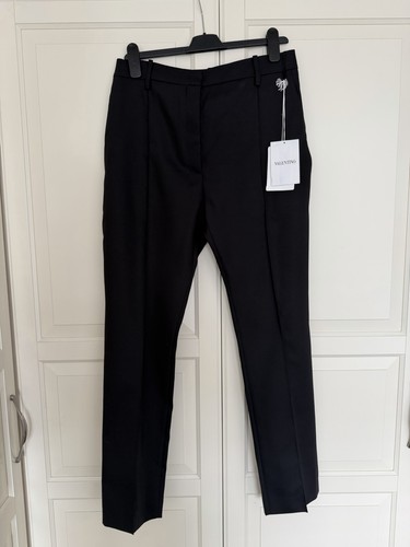BNWT VALENTINO Garavani Black Tailored Trousers IT 44 UK 12 RRP £1050+