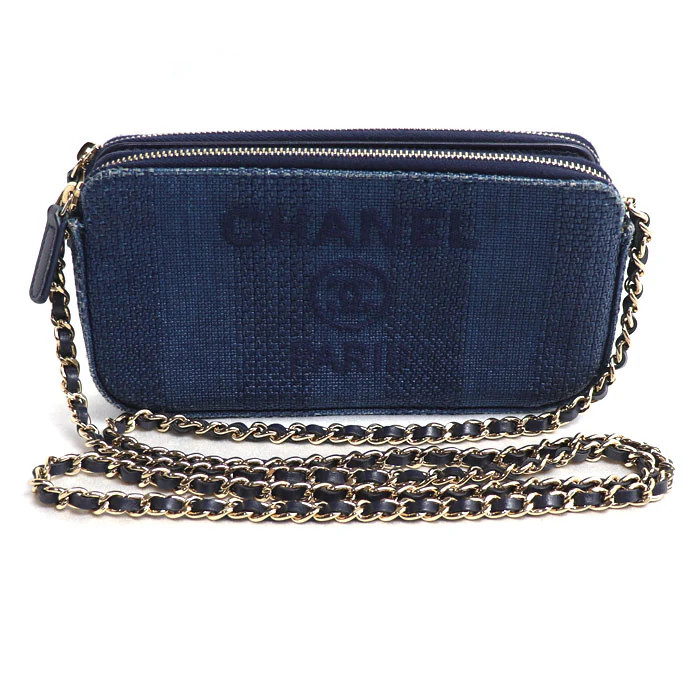 CHANEL Deauville Chain Clutch Shoulder Bag Navy A84415 2018 Cruise #060