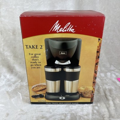 Melitta ME2TMB Dual Coffee Maker Take 2 Stainless Steel Travel Mug Coffee Maker