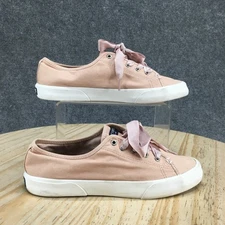 Sperry Top-Sider Shoes Womens 7.5 Sneakers Pink Lace Up Low Top Canvas Casual