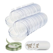 20pcs Clear Plastic Balls Christmas Baubles Fillable DIY For Home Tree Ornament