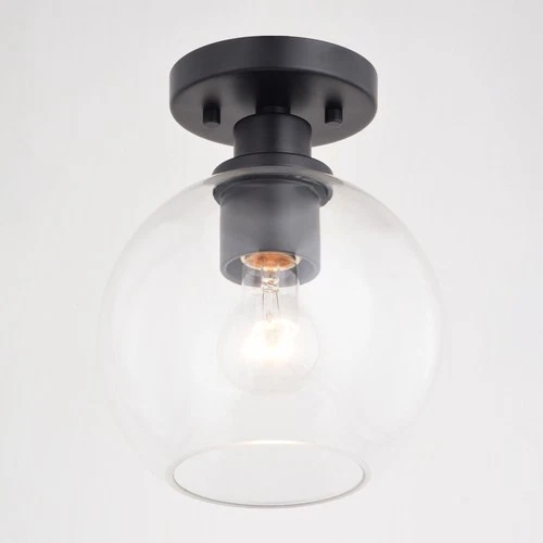 Vaxcel Lighting C0304 Marshall 8"W Semi-Flush Globe Ceiling - Black - Picture 4 of 12