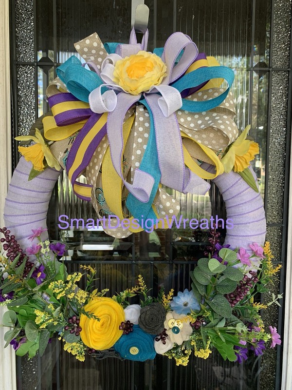 Front Door Wreath,Spring Wreath,Everyday Wreath,Flower Wreath 
