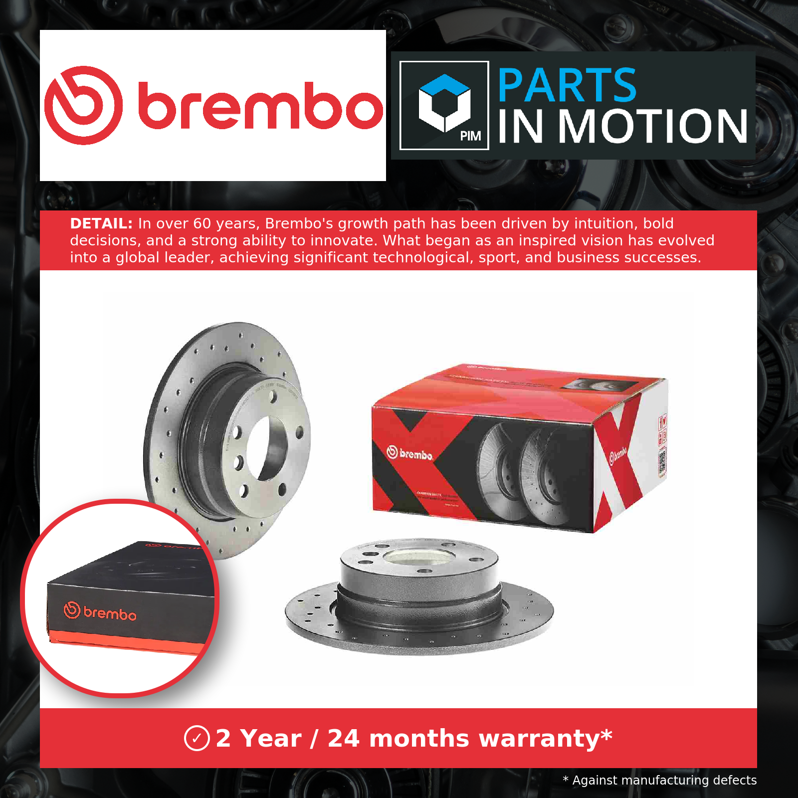 2x Brake Discs Pair fits BMW 118D E87 2.0D Rear 04 to 07 280mm Set Brembo New - Image 5
