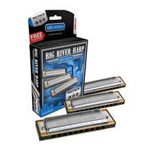 Hohner 3P590BX Big River Harmonica Keys of C, G, and A Pro Pack