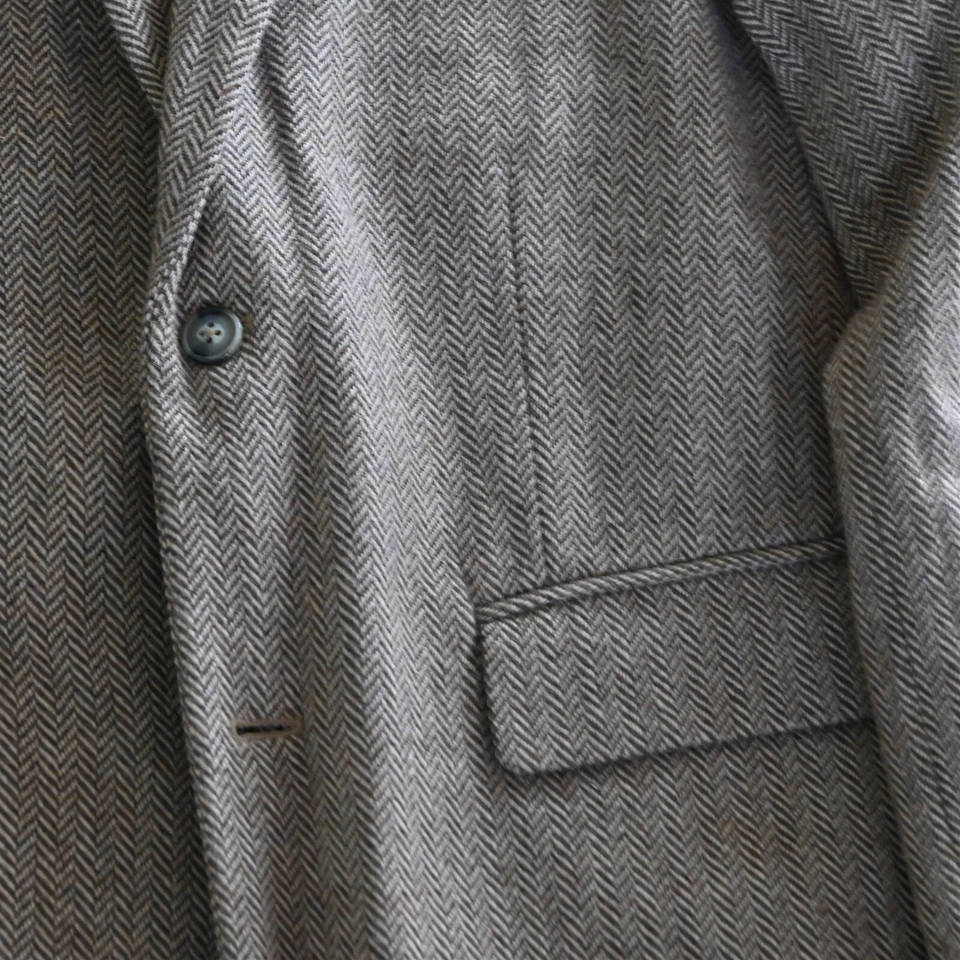 LL Bean 40L Tall Brown Herringbone Tweed Thinsulate Primaloft Blazer Sport Coat - Image 3 of 4