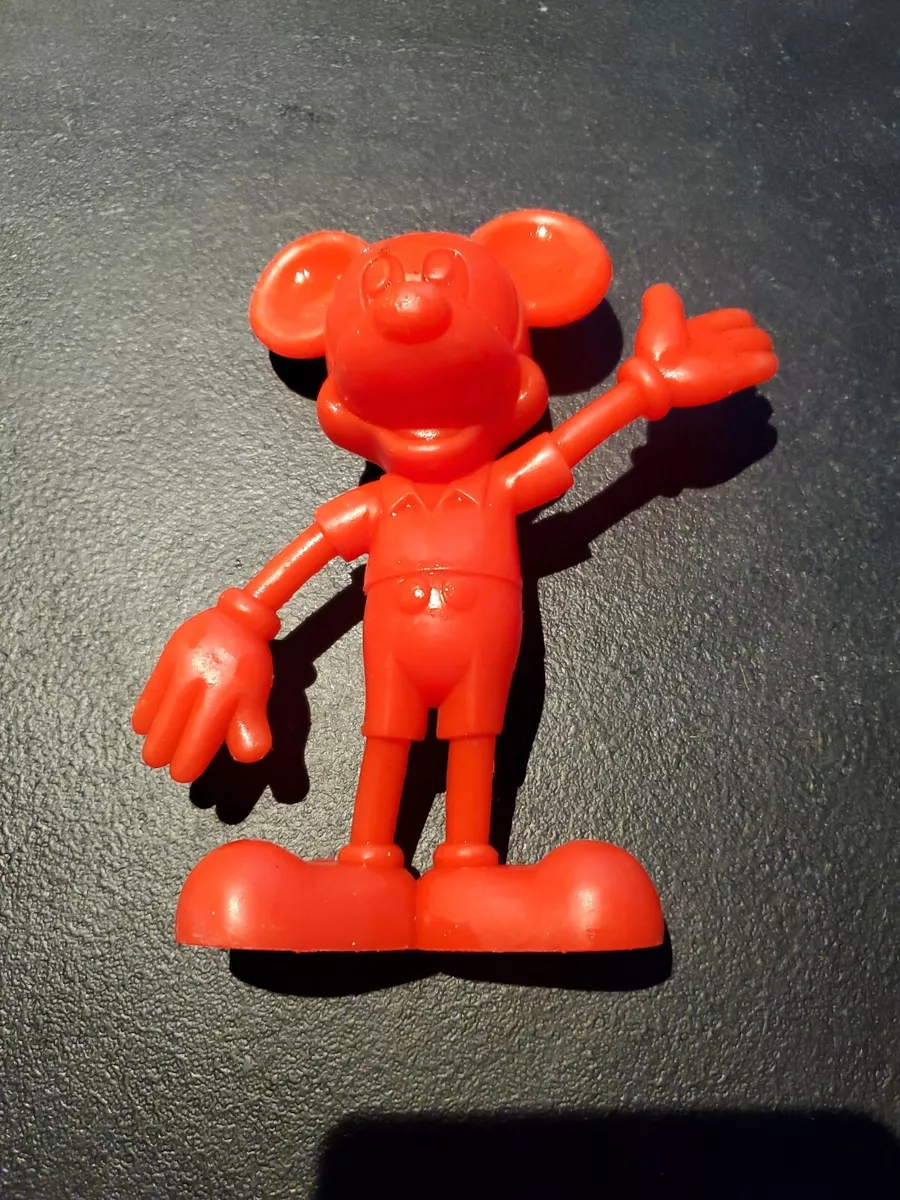 VINTAGE 1971 Louis Marx Red MICKEY MOUSE Figurine Walt Disney Plastic Figure Toy
