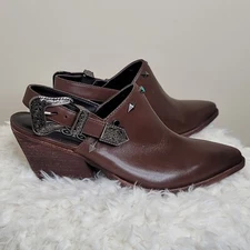 Golo Brown Leather Buckle Western Handmade Brazil SlingBack Boots BillyJean $238