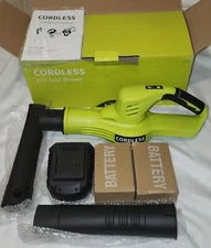 21V Cordless Electric Leaf Blower - Green