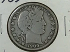 Fine Better Date 1909 Barber Half Dollar w/ All LIBERTY Letters.  #19