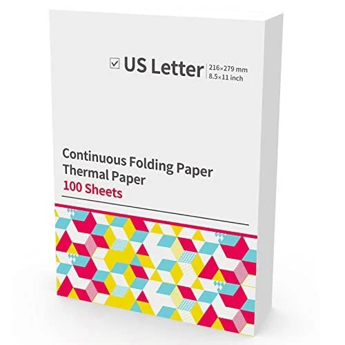 8.5 x 11 US Letter Size Thermal Printer Paper , Multipurpose Office White Fol...