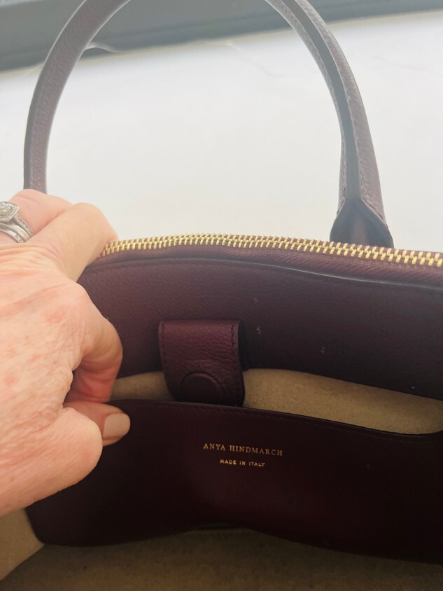 Anya Hindmarch rosewood grain leather tote bag very good condition eBay