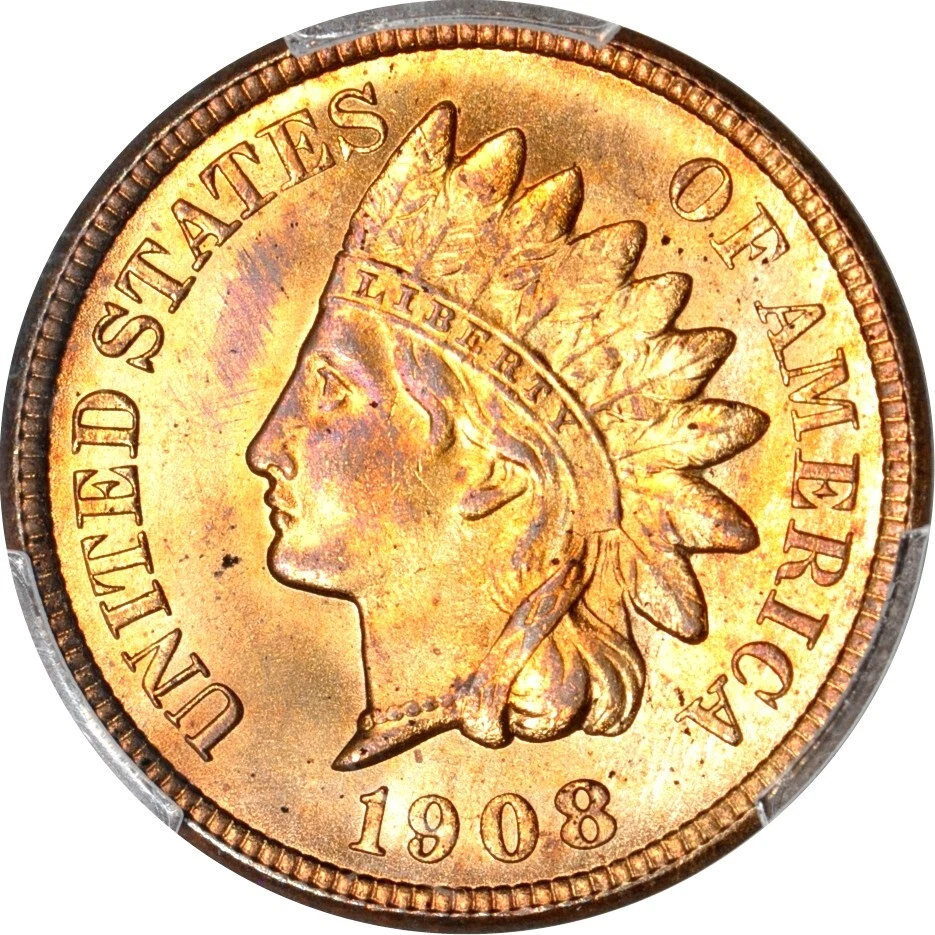 1908-S/S 1C Snow-1 Indian Cent PCGS MS65RB (PHOTO SEAL)