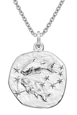 TRENDOR Schmuck Sternzeichen Fische Ø 20 mm und Halskette 925 Silber 51610-03