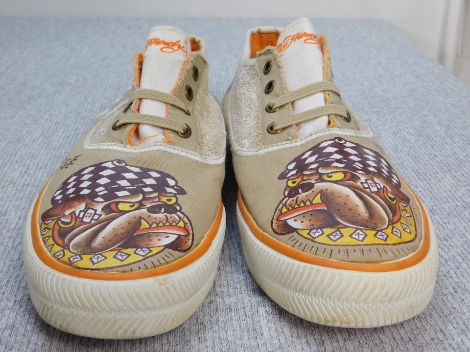 Zapatos multicolores Ed Hardy para hombre 8 Bulldog de lona vintage Y2K 18MR111W Foto 2 de 4