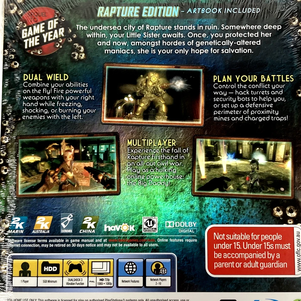 Bioshock 2 PS3 Game Rapture Edition Limited Collectors Art Book New & Sealed - Image 3 of 4