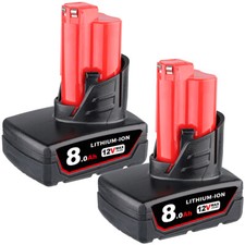 2Pack 8.0Ah Battery For Milwaukee for M12 LITHIUM Extended Capacity 48-11-2460
