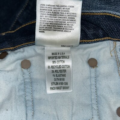 Agolde Pinch Hi Rise Skinny In Ovation Blue Jean Women's 33X26 | eBay