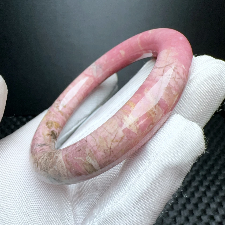 Brazalete brazalete de cristal de piedras preciosas de cuarzo rodonita natural bastante llamativo 58,3 mm Foto 3 de 4