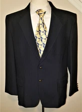 American Craftsman Men's Size 44 R 2 Gold Button Navy Blue Shell/Wool Sport Coat