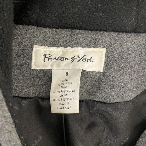 Abrigo de lana Preston & York para mujer 8 gris cremallera completa chaqueta con capucha 100 % lana - Imagen 4 de 8